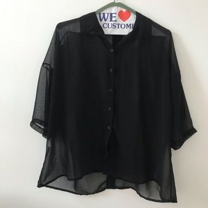 Button up sheer brandy shirt🖤